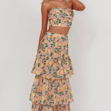 Ezmeralda Strapless Peat Crop Top Lemon