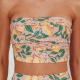 Ezmeralda Strapless Peat Crop Top Lemon