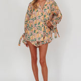 Telling Secrets Frill Trim Shorts Lemon