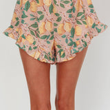Telling Secrets Frill Trim Shorts Lemon