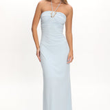 Letisha Textured Halter Maxi Dress Ocean