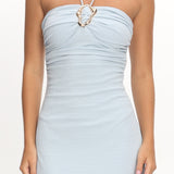 Letisha Textured Halter Maxi Dress Ocean