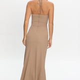 Letisha Textured Halter Maxi Dress Clay