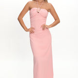 Letisha Textured Halter Maxi Dress Pink