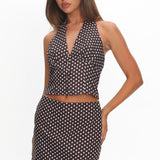 Sundrenched Mini Skirt Polka Dot Chocolate