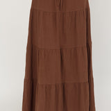 Under The Moons Tie Waist Maxi Skirt Cocoa