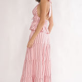 Under The Moons A-Line Maxi Skirt Stripe Pink