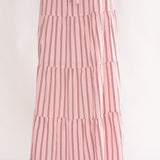 Under The Moons A-Line Maxi Skirt Stripe Pink