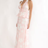 Under The Moons A-Line Maxi Skirt Floral