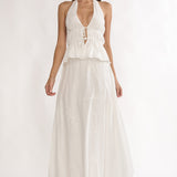Under The Moons A-Line Maxi Skirt White