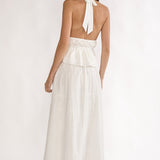 Under The Moons A-Line Maxi Skirt White