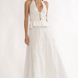 Under The Moons A-Line Maxi Skirt White