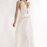 Under The Moons A-Line Maxi Skirt White