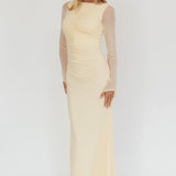 Luna Love Long Sleeve Mesh Maxi Dress Cream