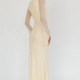 Luna Love Long Sleeve Mesh Maxi Dress Cream