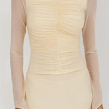 Luna Love Long Sleeve Mesh Maxi Dress Cream