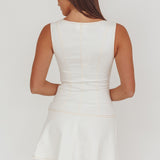 Big Plans Button Front Mini Dress White