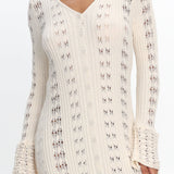 Portside Long Sleeve Knit Maxi Dress Cream