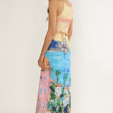 No Ordinary Girl Tied Back Maxi Dress Euro Print