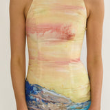 No Ordinary Girl Tied Back Maxi Dress Euro Print