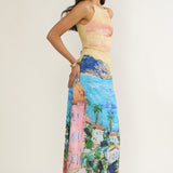 No Ordinary Girl Tied Back Maxi Dress Euro Print