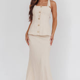 Post It Mid-Rise Maxi Skirt Cream
