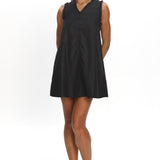 Marava Frill Trim Baby Doll Mini Dress Black