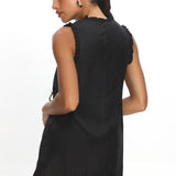 Marava Frill Trim Baby Doll Mini Dress Black