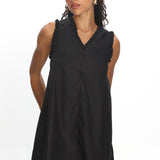 Marava Frill Trim Baby Doll Mini Dress Black