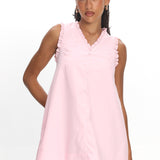 Marava Frill Trim Baby Doll Mini Dress Rosewater