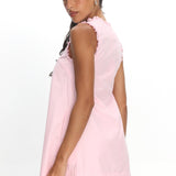 Marava Frill Trim Baby Doll Mini Dress Rosewater