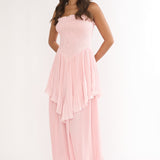 Delin Smocked Layered Maxi Dress Blush