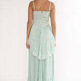 Delin Smocked Layered Maxi Dress Sage