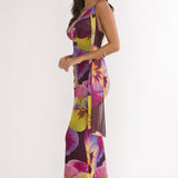 Tallis One-Shoulder Asymmetric Neckline Dress Brown
