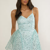 Roselisse Cami Strap Sequin Mini Dress Sage