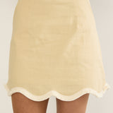 Marcelline Scallop Hem Mini Skirt Apricot