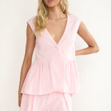 Florrie Box Pleat Pocket Shorts Rosewater