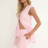 Florrie Box Pleat Pocket Shorts Rosewater