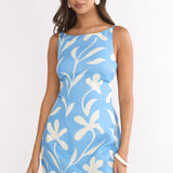 Tamora Tied Back Mini Dress Floral Blue