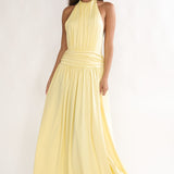 Trouville Backless Halter Maxi Dress Sunflower
