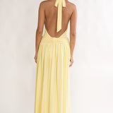 Trouville Backless Halter Maxi Dress Sunflower