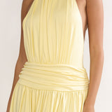 Trouville Backless Halter Maxi Dress Sunflower