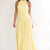 Trouville Backless Halter Maxi Dress Sunflower