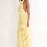 Trouville Backless Halter Maxi Dress Sunflower