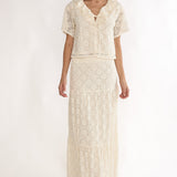 Sera Lane Crochet Maxi Skirt Cream