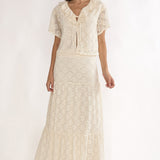 Sera Lane Crochet Maxi Skirt Cream