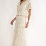 Sera Lane Crochet Maxi Skirt Cream