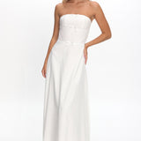 Celandra Bow Bodice Maxi Dress White