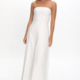 Celandra Bow Bodice Maxi Dress White
