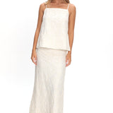 Alondra Textured Maxi Skirt Oatmeal